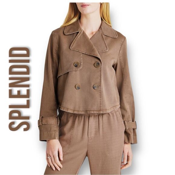 SPLENDID Women’s Portia Double Breasted Jacket in the Size Large in Macchiato - Picture 2 of 9